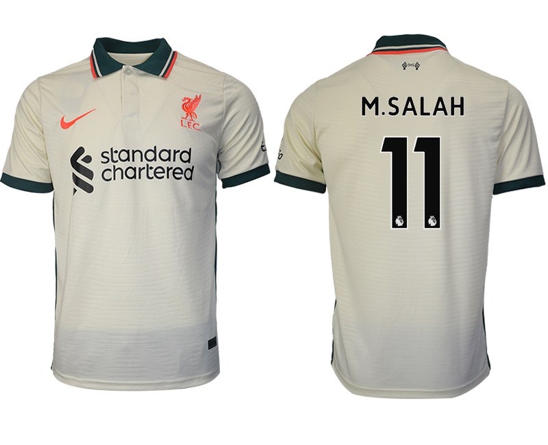 Men 2021-2022 Club Liverpool away aaa version cream #11 Soccer Jersey->paris st german jersey->Soccer Club Jersey